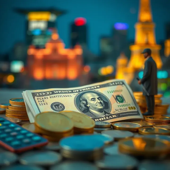 Illustration of economic and governmental factors impacting currency value