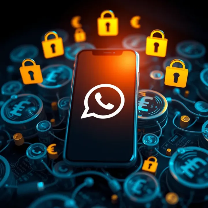 Ensuring Security and Verifying Information in Forex WhatsApp Groups Illustration of a smartphone surrounded by currency symbols and security icons