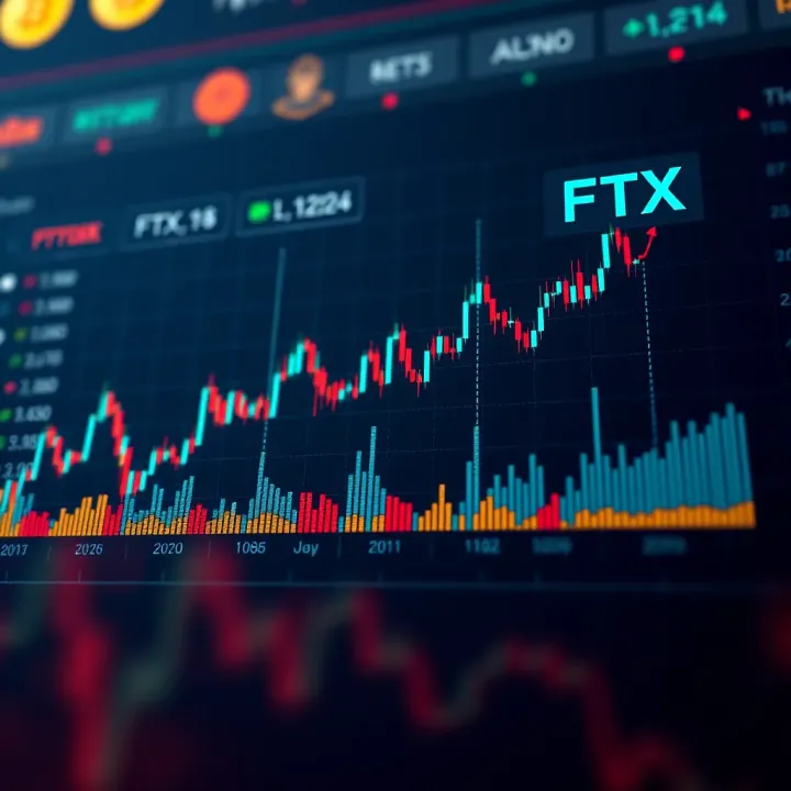 Graph showing the price fluctuations of FTX Token over time with market trend indicators