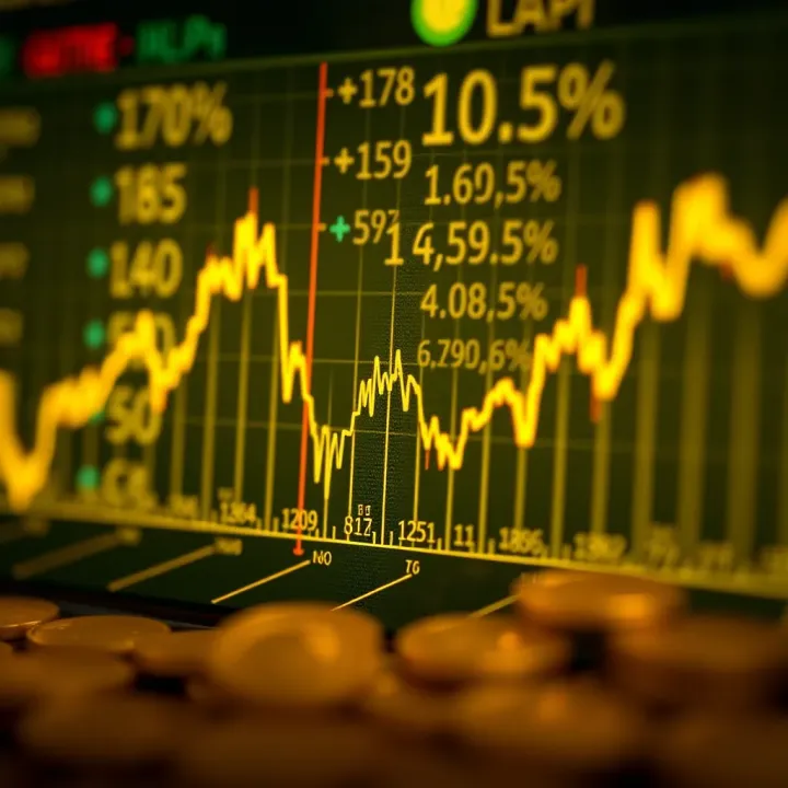 Graph showing fluctuations in gold price influenced by global market trends and currency exchange rates