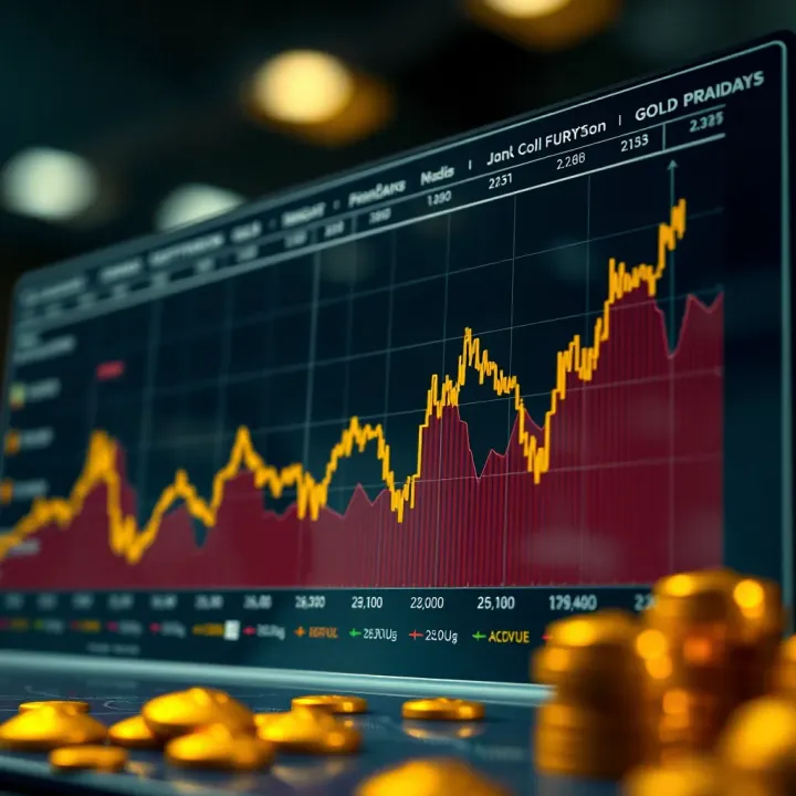 Graph showing fluctuations in gold prices influenced by global and local factors in Pakistan