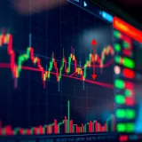 Graph showing upward and downward trends in a stock market chart with annotations