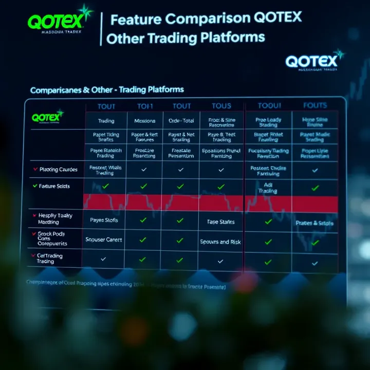 Comparison chart highlighting features and benefits of QOTEX against competing trading platforms
