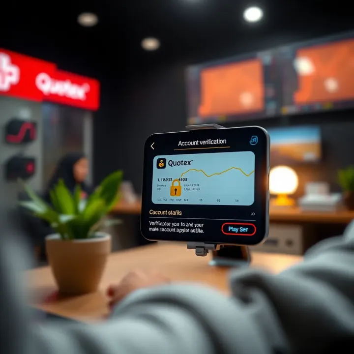Account Verification and Security on Quotex App Verification process showing account details and security confirmation for Quotex app in Pakistan