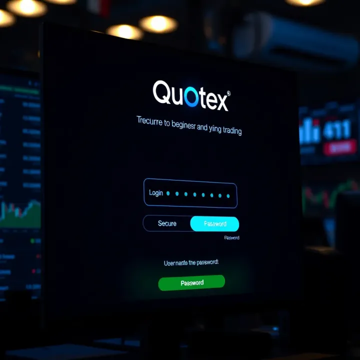 Quotex Login Interface for Secure Account Access User interface of Quotex login page with fields for username and password