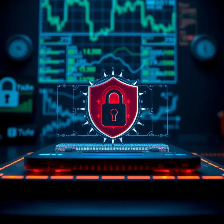 Secure Digital Platform for Online Trading Secure digital platform symbolizing protection and encryption for online trading activities