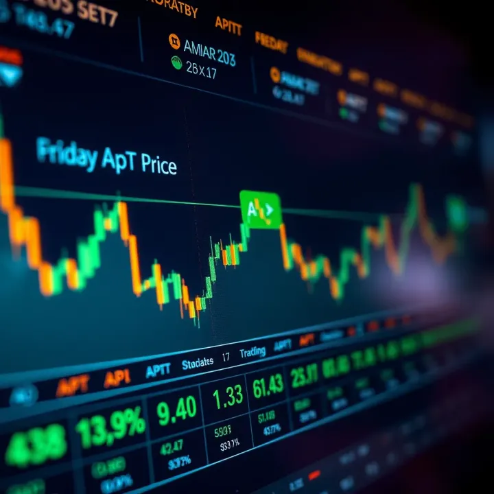 Graph showing fluctuations in Apt token prices over time with various indicators