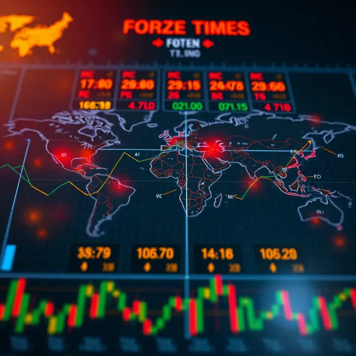 Overview of Global Forex Market Sessions and Their Timings Global forex market sessions illustrated on a world map highlighting active trading periods