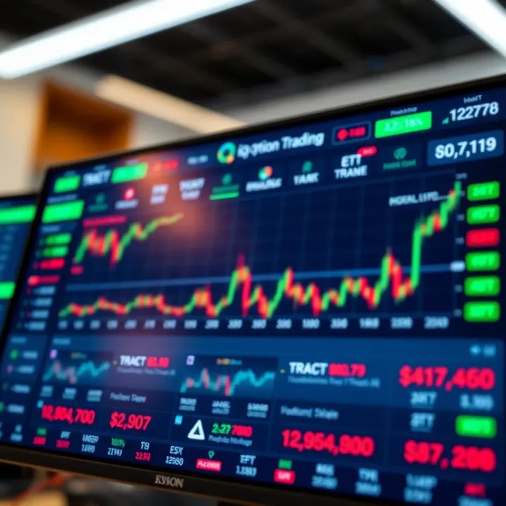 Dashboard displaying various trading options and tools on IQ Option platform