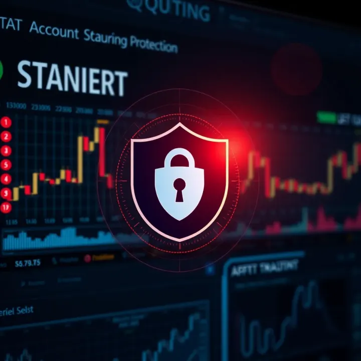 Security shield icon representing secure account protection and data privacy on Quetex
