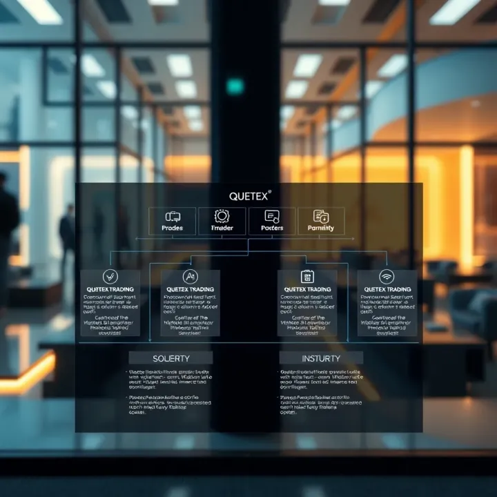 Diagram illustrating Quetex Trading platform architecture for financial market access