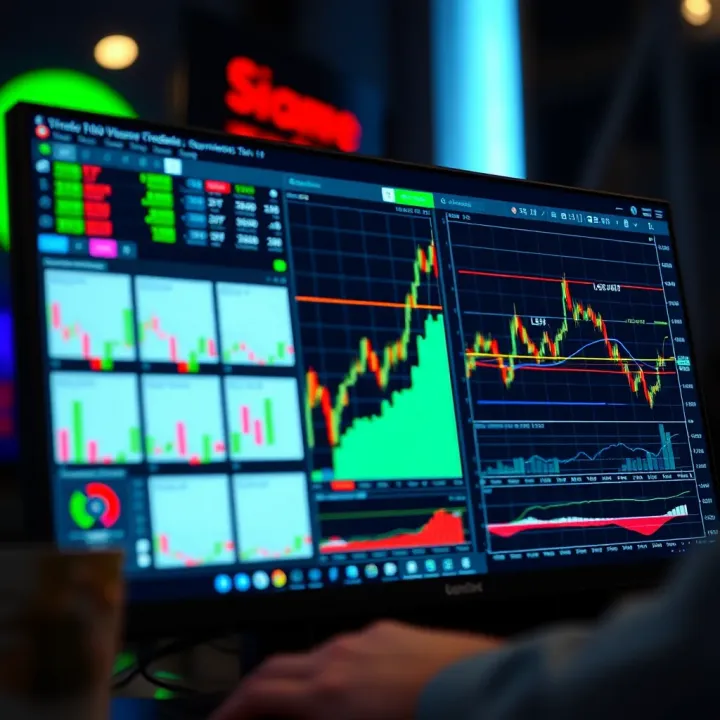Comprehensive Charting Tools on TradingView for Binary Options Detailed chart displaying various trading indicators on TradingView for binary options analysis