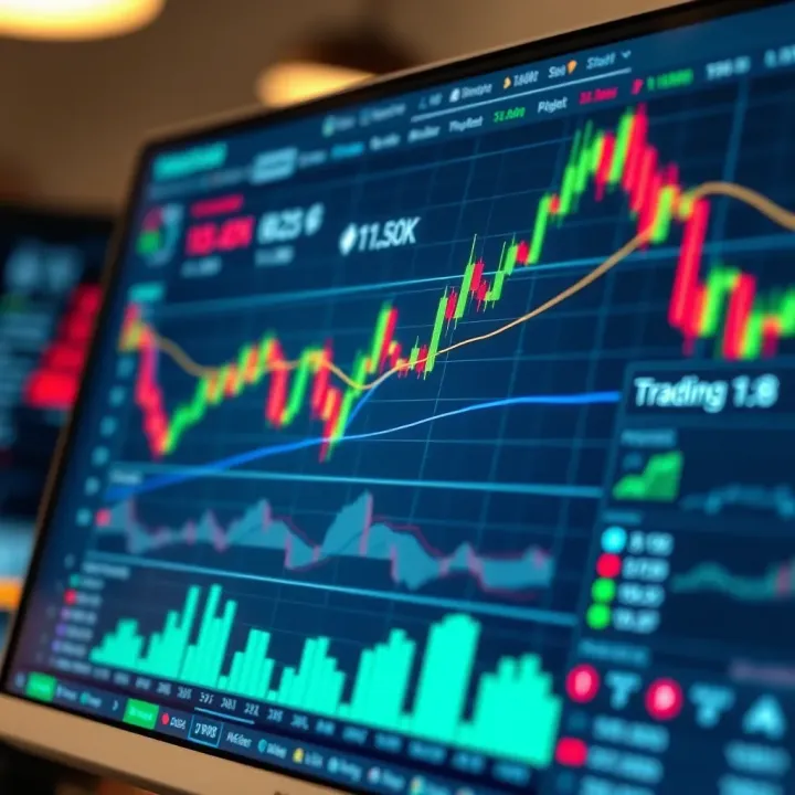 Interactive TradingView chart displaying multiple technical indicators and price trends