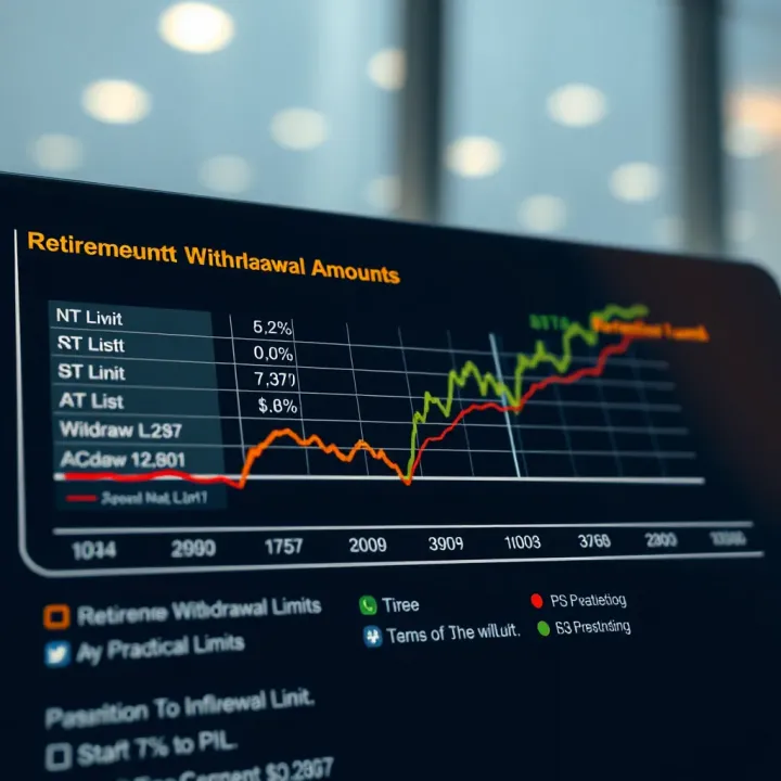 Retirement Fund Withdrawal Limits and Influencing Factors Graphic displaying a retirement fund chart with highlighted withdrawal limits and factors influencing the amount