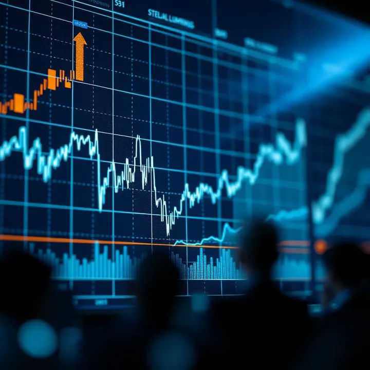 Graph depicting upward and downward trends in Stellar Lumens cryptocurrency price