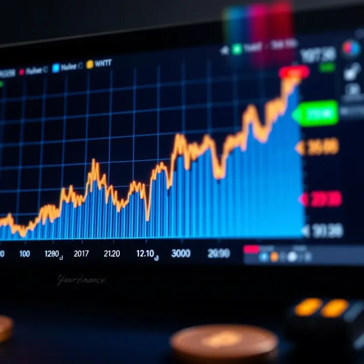 Graph showing Yearn Finance token price fluctuations over time